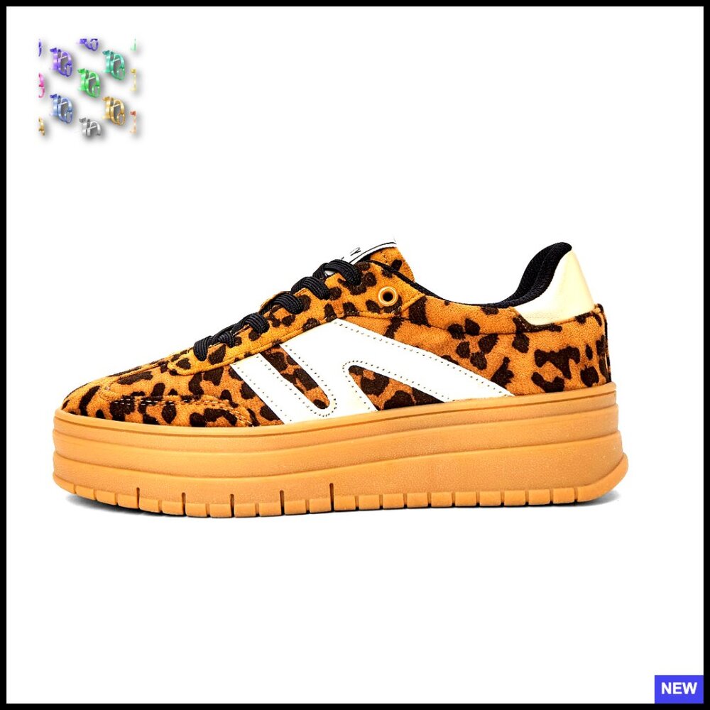 Platform Sneakers Retro Classic Low Top Casual Walking Shoes Gum Sole